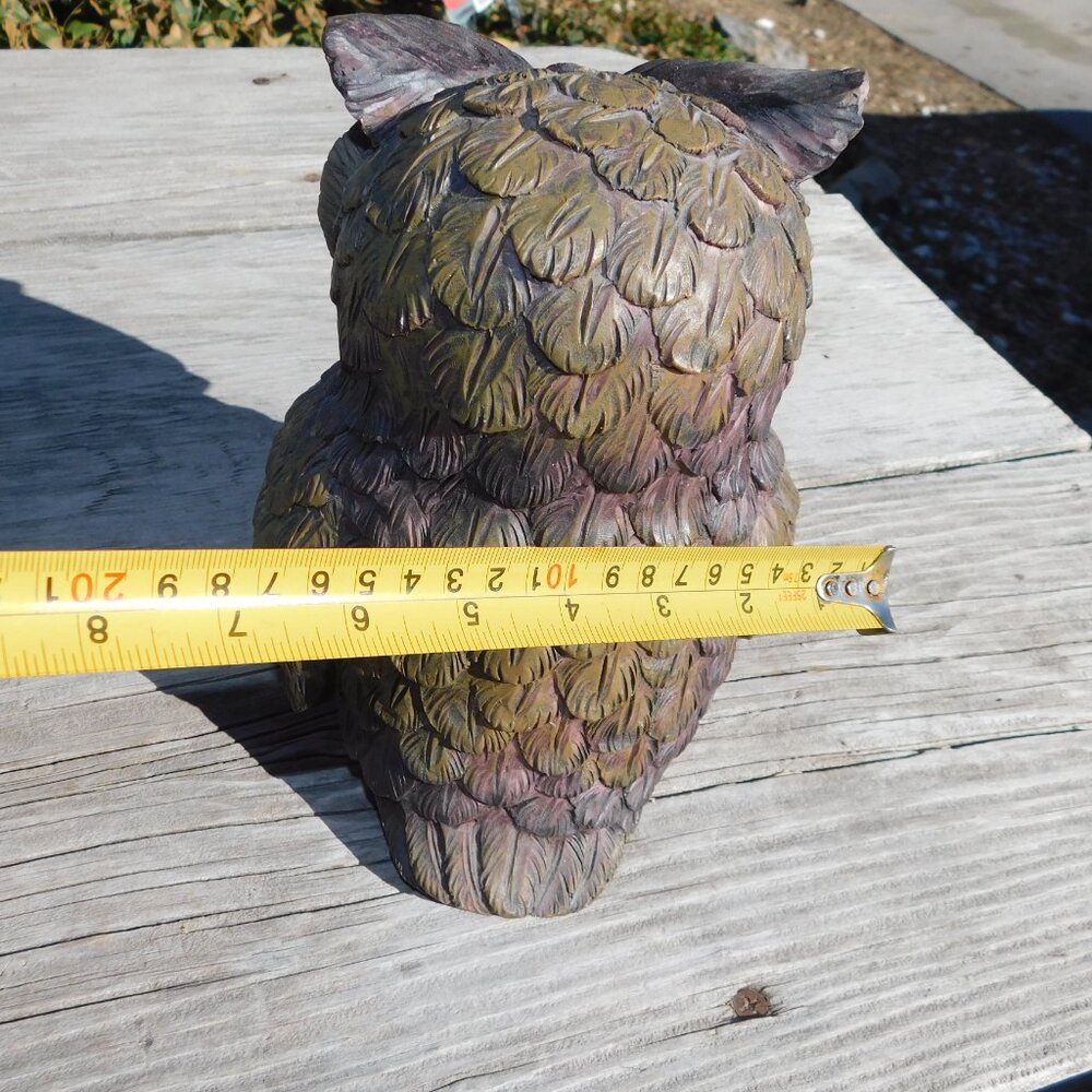 OWL 10 IN FIGURINE WOODSY RUSTIC DECOR * - Picture 6 of 10